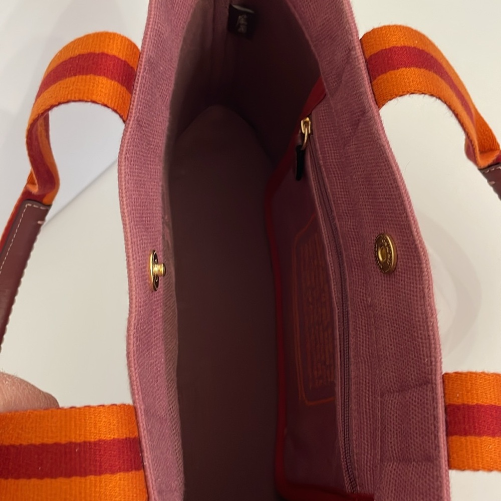 Coach Small Canvas Tote Light Raspberry Multi - Picture 6 of 12